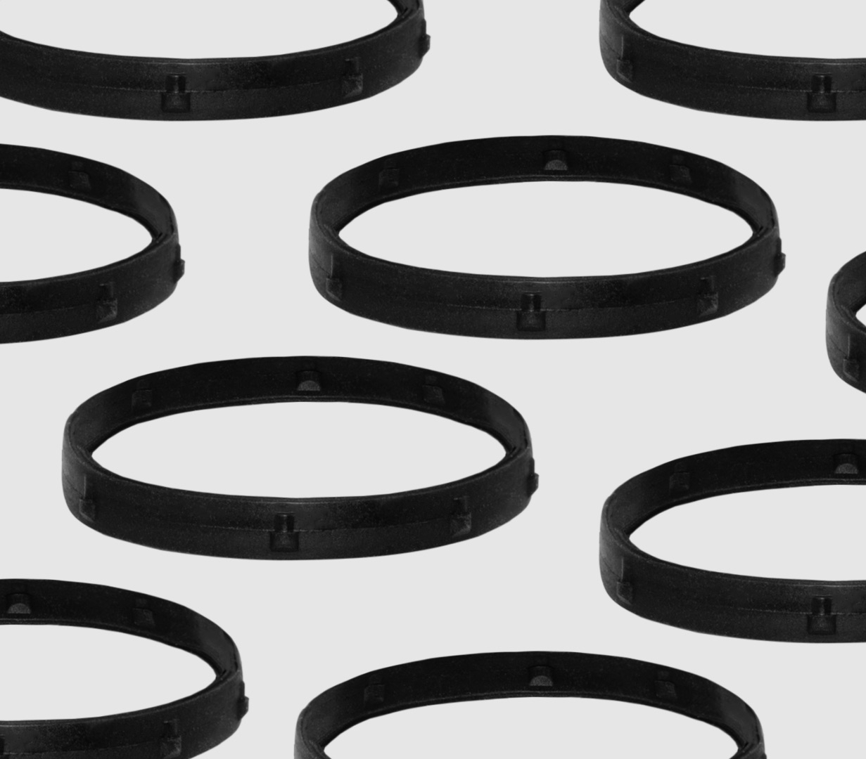 Ringförmige Präzisionsformteile, schwarz